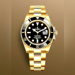 submariner date, oyster , 41mm , yellow gold